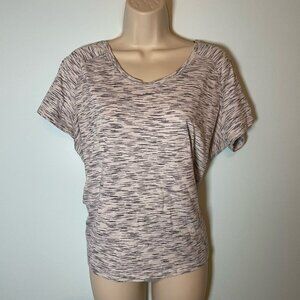 Lululemon Back In Action Short Sleeve Tee Size 10 Black White Athleisure Sports